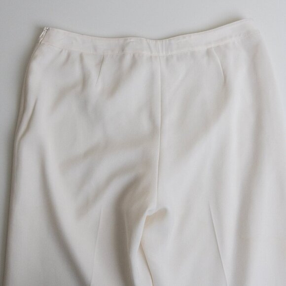 Lafayette 148 New York Bleecker Pant Straigth Office Trouser Ecru / Cloud White - Picture 11 of 14